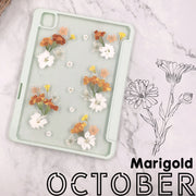 October Marigold BirthFlower Tablet Case | iPad Pro Air mini6 Tab S8 S7 Ultra S8+ S7+ A8 A7 Case