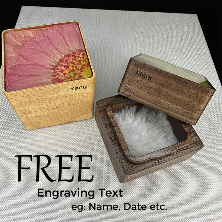 Magic Ring Case | Walnut & Beech | Built-in Magnet | Custom Name