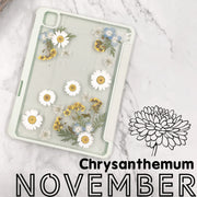 November Chrysanthemum BirthFlower Tablet Case | iPad Pro Air mini6 Tab S8 S7 Ultra S8+ S7+ A8 A7 Case