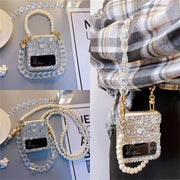 Bulling Bulling Rhinestone | with Pearl Chain | Z Flip 3, Z Flip 4, Z Fold 3, Z Fold 4 Phone Case