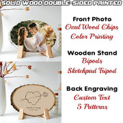 Wedding, Wedding Anniversary | Color Printing | Hand Painted | Custom On Solid Wood | Double-Sided Painted