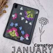 January Carnation BirthFlower Tablet Case | iPad Pro Air mini6 Tab S8 S7 Ultra S8+ S7+ A8 A7 Case