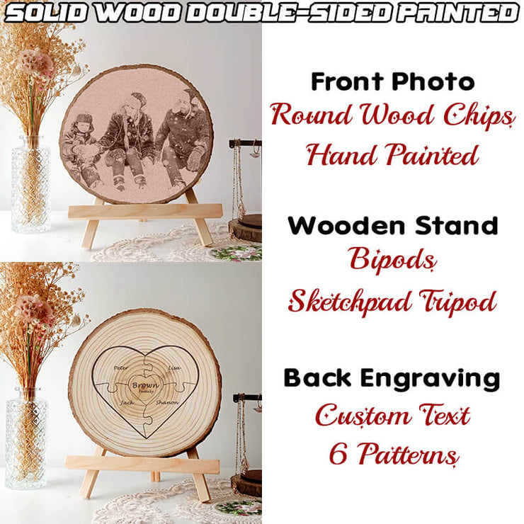 Family | Color Printing | Hand Painted | Custom On Solid Wood | Double-Sided Painted