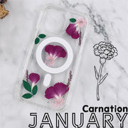 Birth Month Flower Bumper Case with Magsafe | iPhone 14 13 12 Pro Max Case | Samsung Galaxy Case | Google Pixel Case