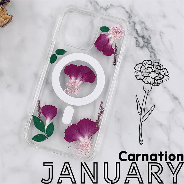 Birth Month Flower Bumper Case with Magsafe | iPhone 14 13 12 Pro Max Case | Samsung Galaxy Case | Google Pixel Case