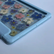 Blue Pink White 3 Color Flowers Tablet Case | iPad Pro | Air 4 5 | Mini 6