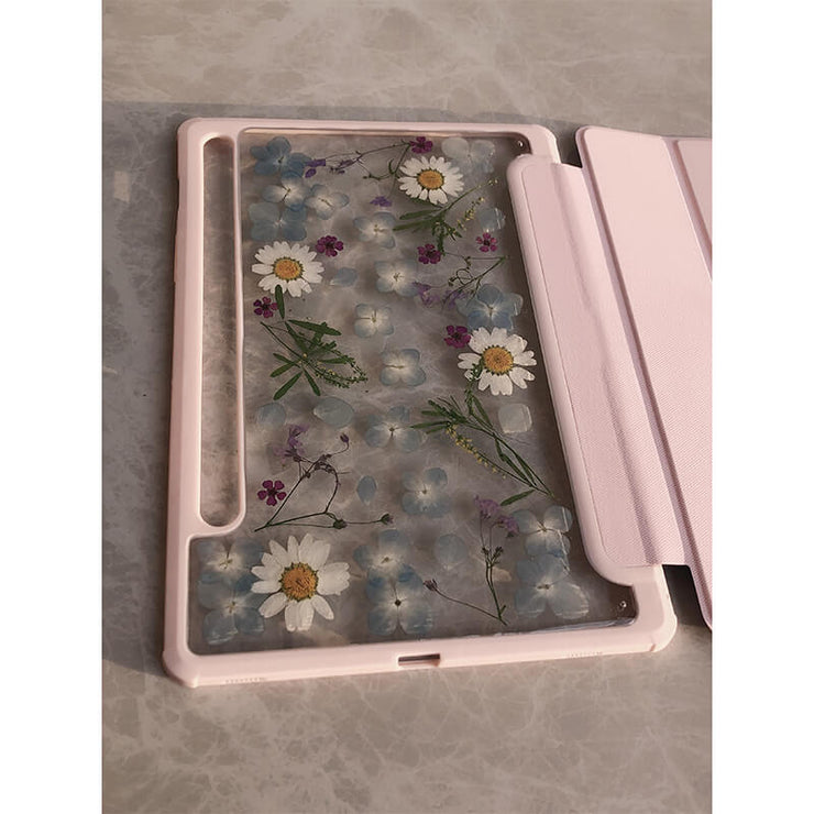 Blue Flowers Dried Flower Tablet Case | iPad Pro | Air 4 5 | Mini 6