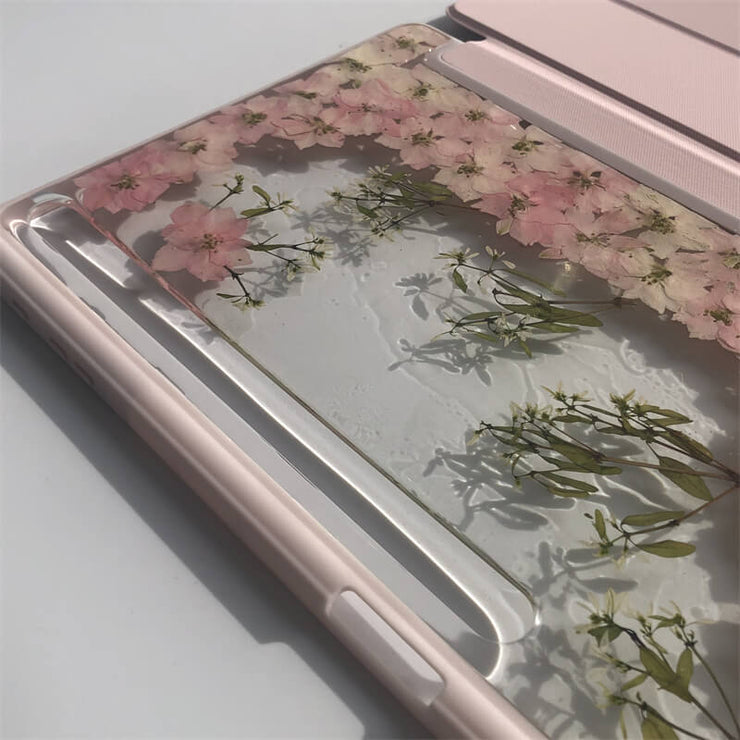 "Pink Flowers Wedding" Tablet Case | iPad Pro | Air 4 5 | Mini 6