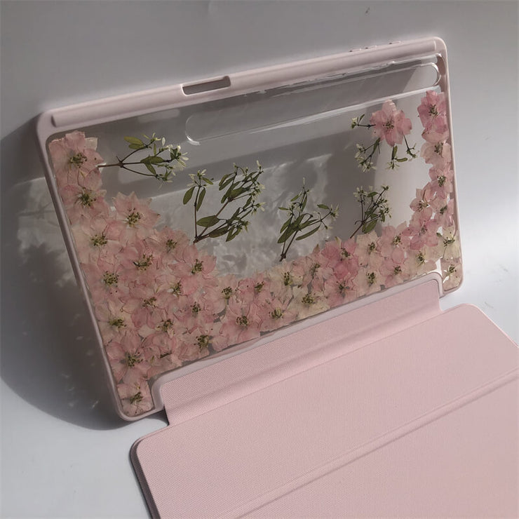 "Pink Flowers Wedding" Tablet Case | iPad Pro | Air 4 5 | Mini 6