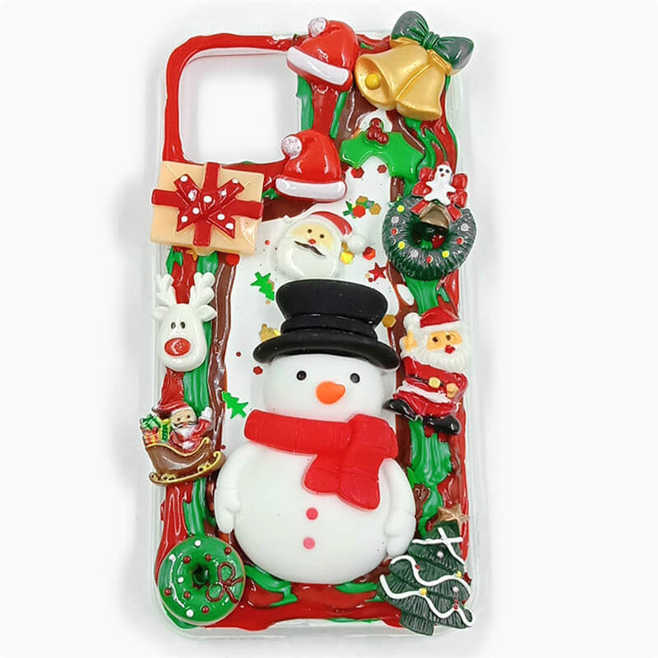 Snowman with Hat | Cream Glue 3D Phone Case | Christmas Collection