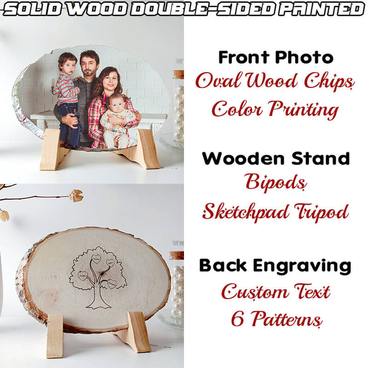 Family | Color Printing | Hand Painted | Custom On Solid Wood | Double-Sided Painted