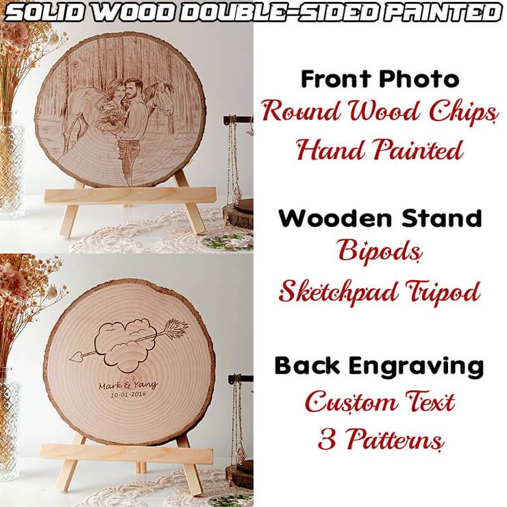 Lovers | Color Printing | Hand Painted | Custom On Solid Wood | Double-Sided Painted