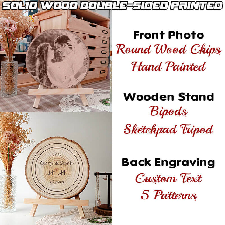 Wedding, Wedding Anniversary | Color Printing | Hand Painted | Custom On Solid Wood | Double-Sided Painted