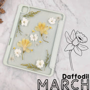 March Daffodil BirthFlower Tablet Case | iPad Pro Air mini6 Tab S8 S7 Ultra S8+ S7+ A8 A7 Case