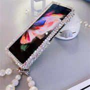 Bulling Bulling Rhinestone | with Pearl Chain | Z Flip 3, Z Flip 4, Z Fold 3, Z Fold 4 Phone Case