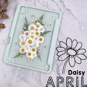 April Daisy BirthFlower Tablet Case | iPad Pro Air mini6 Tab S8 S7 Ultra S8+ S7+ A8 A7 Case