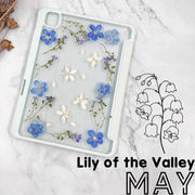 May Lily of the Valley BirthFlower Tablet Case | iPad Pro Air mini6 Tab S8 S7 Ultra S8+ S7+ A8 A7 Case