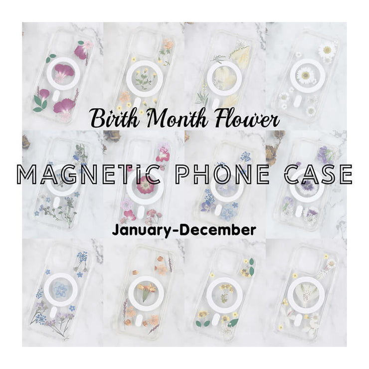 Birth Month Flower Bumper Case with Magsafe | iPhone 14 13 12 Pro Max Case | Samsung Galaxy Case | Google Pixel Case