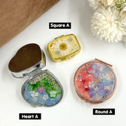 Pressed Flowers Jewelry Box | Birth Control Pill Box | Cute Pill Organizer Pill Case | Travel Small Purse Pocket Jewelry Case