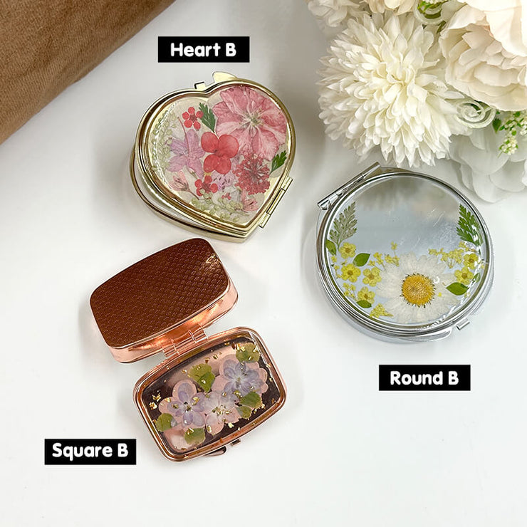 Pressed Flowers Jewelry Box | Birth Control Pill Box | Cute Pill Organizer Pill Case | Travel Small Purse Pocket Jewelry Case