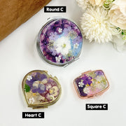 Pressed Flowers Jewelry Box | Birth Control Pill Box | Cute Pill Organizer Pill Case | Travel Small Purse Pocket Jewelry Case