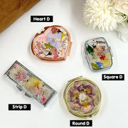 Pressed Flowers Jewelry Box | Birth Control Pill Box | Cute Pill Organizer Pill Case | Travel Small Purse Pocket Jewelry Case