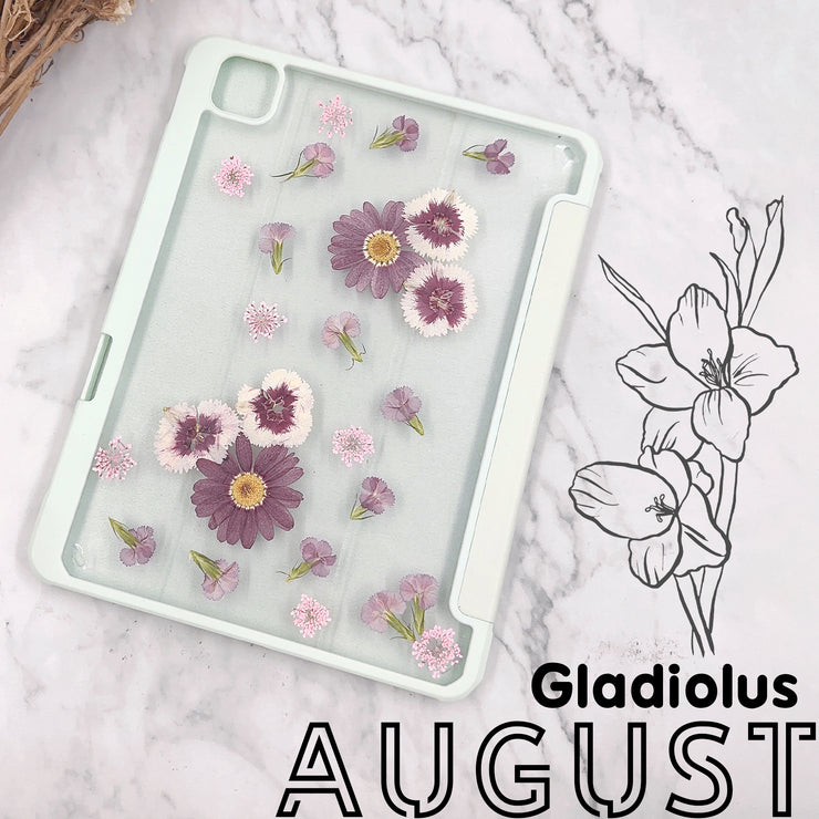 August Gladiolus BirthFlower Tablet Case | iPad Pro Air mini6 Tab S8 S7 Ultra S8+ S7+ A8 A7 Case