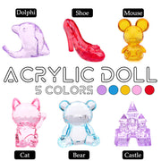 Colorful Dolls Resin Name Night Light - Rechargeable Wooden Base