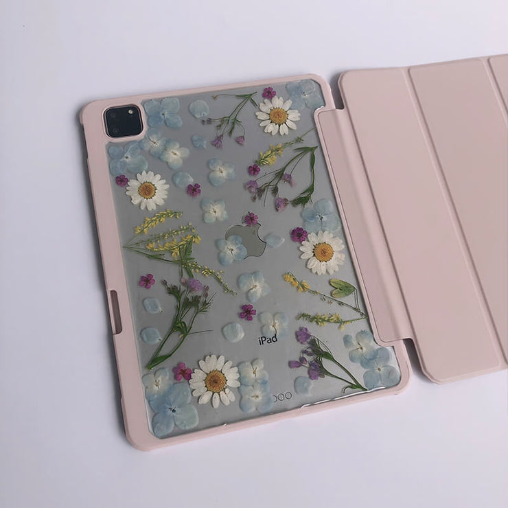 Purple Flowers White Daisies Tablet Case | iPad Pro | Air 4 5 | Mini 6