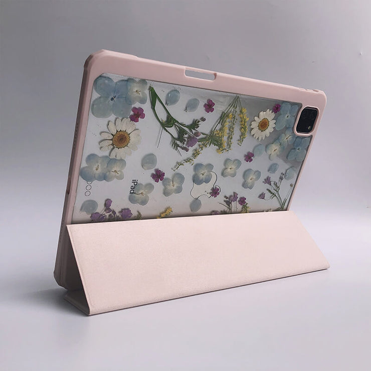 Purple Flowers White Daisies Tablet Case | iPad Pro | Air 4 5 | Mini 6