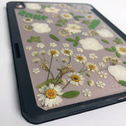 White Flowers Green Leaves Tablet Case | iPad Pro | Air 4 5 | Mini 6