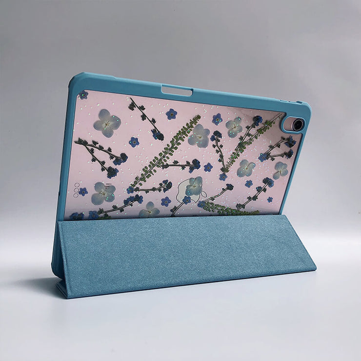 Blue White Flowers Are Spread On The Tablet Case | iPad Pro | Air 4 5 | Mini 6