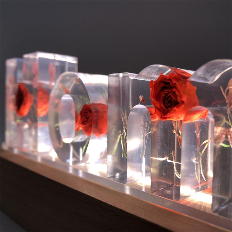 Red Rose | Eternal Flower | Custom Name Night Light