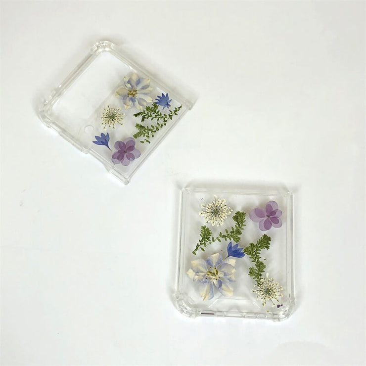 Blue Delphinium Lace Flower | Bumper Case | Z Flip 3, Z Flip 4, Z Fold 3, Z Fold 4