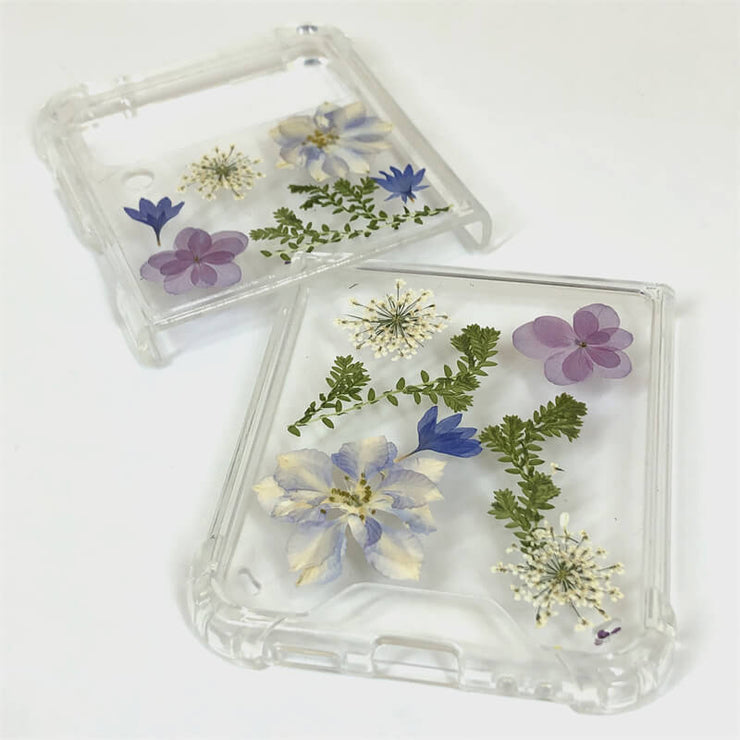 Blue Delphinium Lace Flower | Bumper Case | Z Flip 3, Z Flip 4, Z Fold 3, Z Fold 4