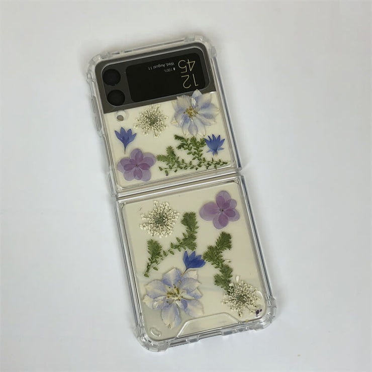 Blue Delphinium Lace Flower | Bumper Case | Z Flip 3, Z Flip 4, Z Fold 3, Z Fold 4