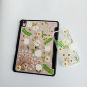 Matching Case | White Flowers Green Leaves Tablet Case