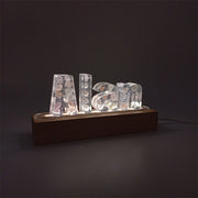 Leaves Clear Letter | Eternal Flower Night Light | Wooden Base