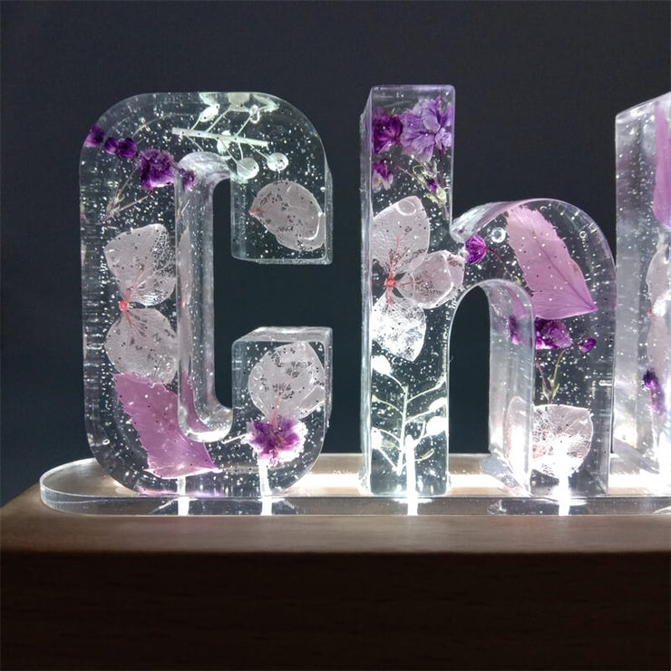 Noble Purple | Eternal Flower Night Light | Wooden Base