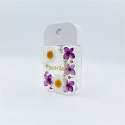 White Daisy Purple Delphinium | Free Custom Name Real Pressed Flower | Refillable Spray Bottle + Protective + Hook