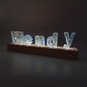 Blue Gold 12 Constellations Resin Name Night Light-Wooden Base