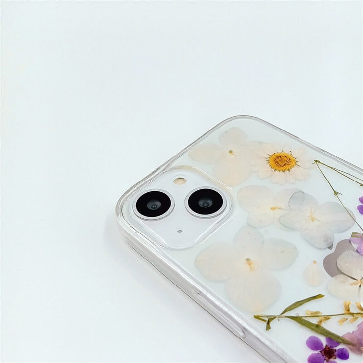 Purple Flowers White Daisies | Clear, Bumper, Border Phone Case | Apple Samsung Google