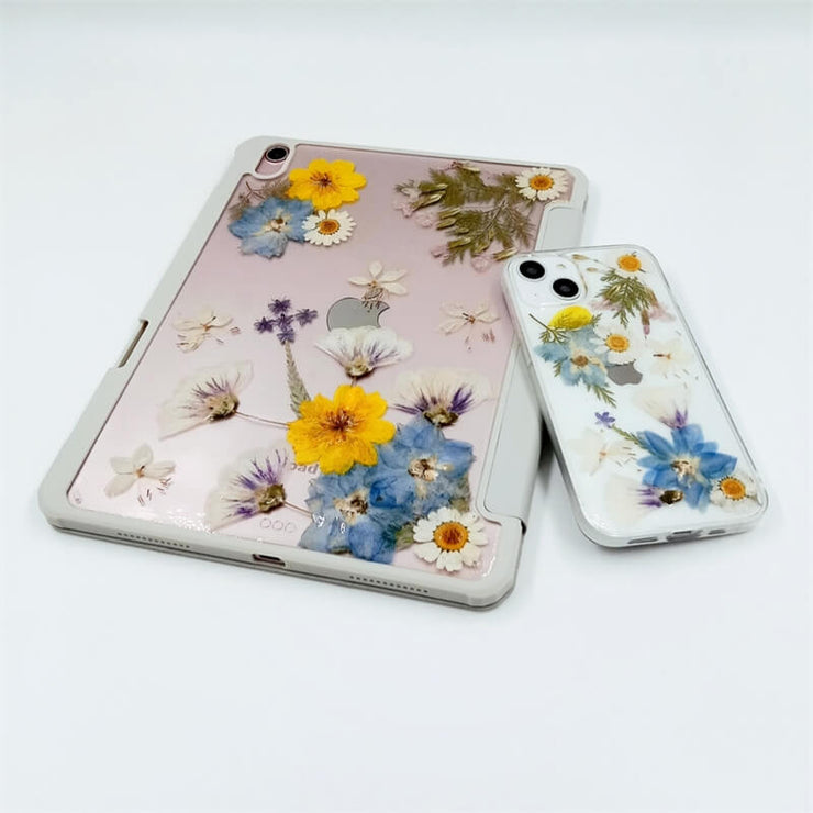 Matching Case | Blue Yellow Flowers White Daisies Tablet Case