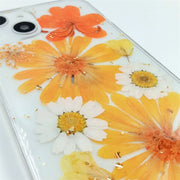 Yellow Orange Flowers White Daisies | Clear, Bumper, Border Phone Case | Apple Samsung Google