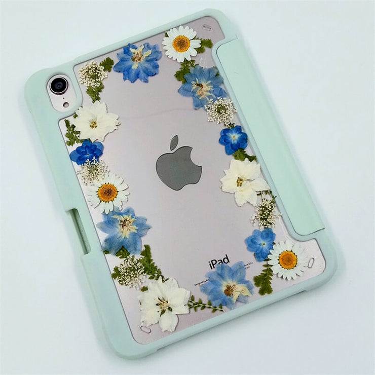 Blue Delphinium White Daisy | iPad Case Tablet Case | iPad Pro | Air 3 4 5 | Mini 6 | S8 S7