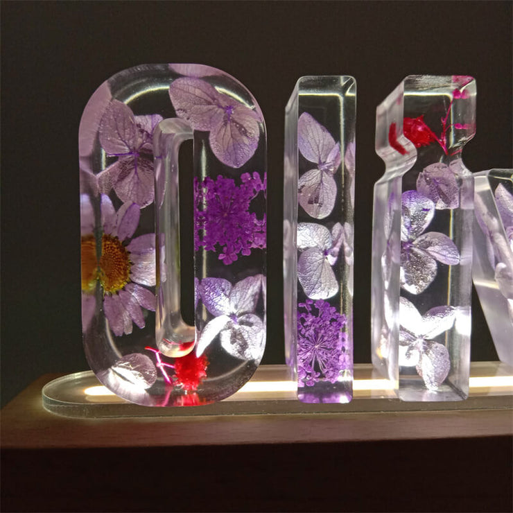 Purple Hydrangea | Eternal Flower Night Light | Wooden Base