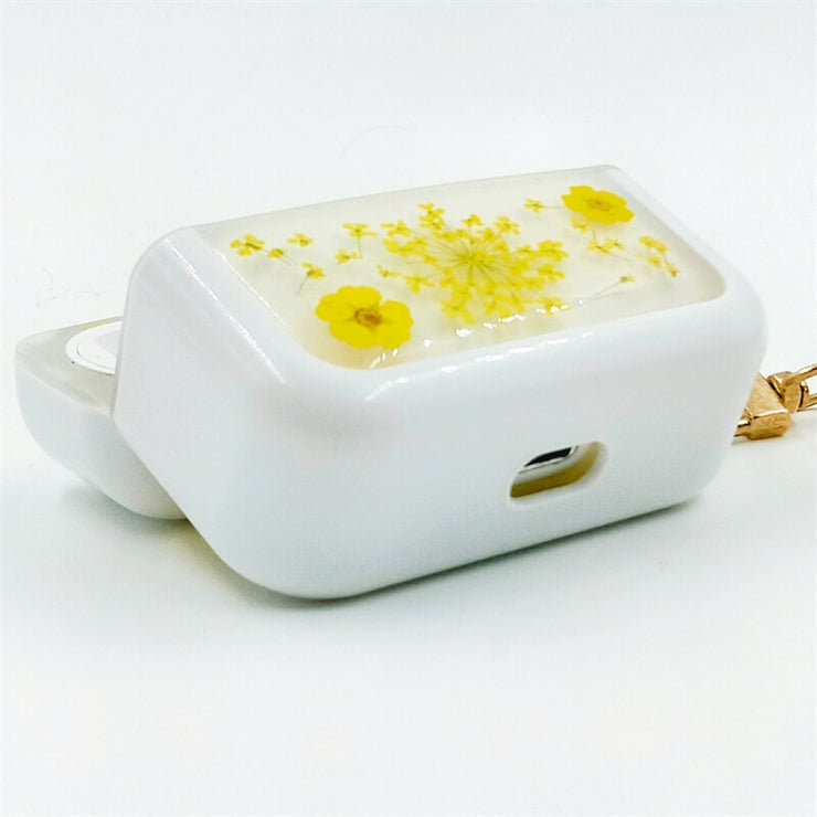 Yellow Sorbaria Sorbifolia & Lace Flower | Pressed Real Flower | Resin | AirPods