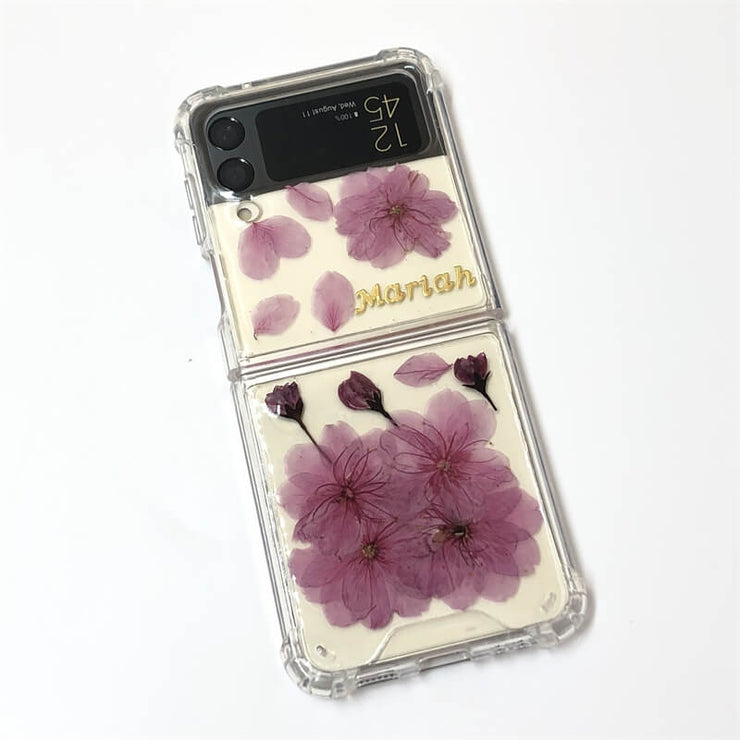 Cherry Blossoms | Bumper Case | Custom Name | Z Flip 3, Z Flip 4, Z Fold 3, Z Fold 4