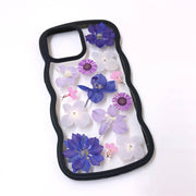 Blue Delphinium Purple Hydrangea | Waves Case | Bumper Border Case | iPhone 12/13/14 Phone Case