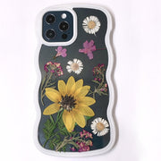 Yellow Cosmos Purple Lobelia Erinus | Waves Case | Bumper Border Case | iPhone 12/13/14 Phone Case